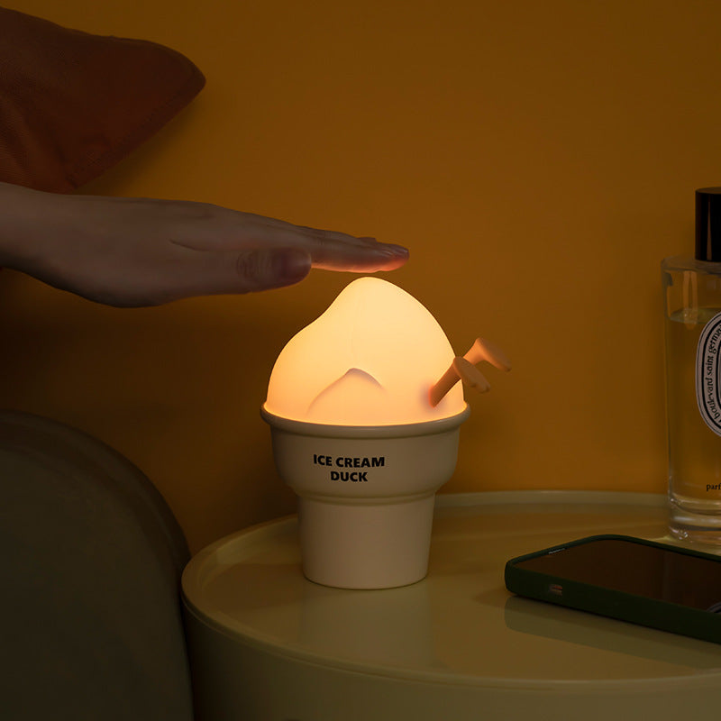 Ice Cream Duck Night Light | Cute Cartoon Lamp for Kids Bedroom
