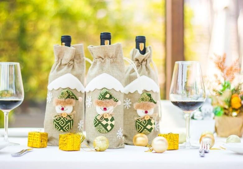 Christmas Wine Bottle Covers for Holiday Cheer