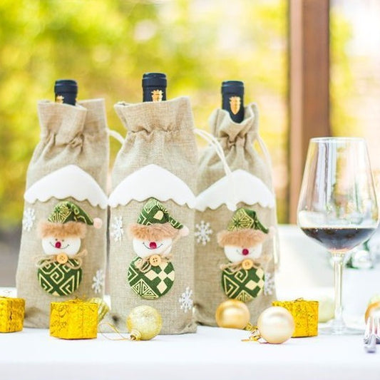 Christmas Wine Bottle Covers for Holiday Cheer