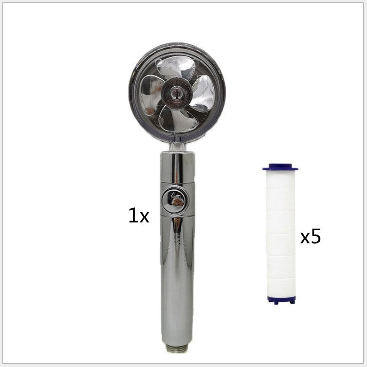 Strong Pressure Shower Head – Turbo Propeller Water Saving Handheld Spray
