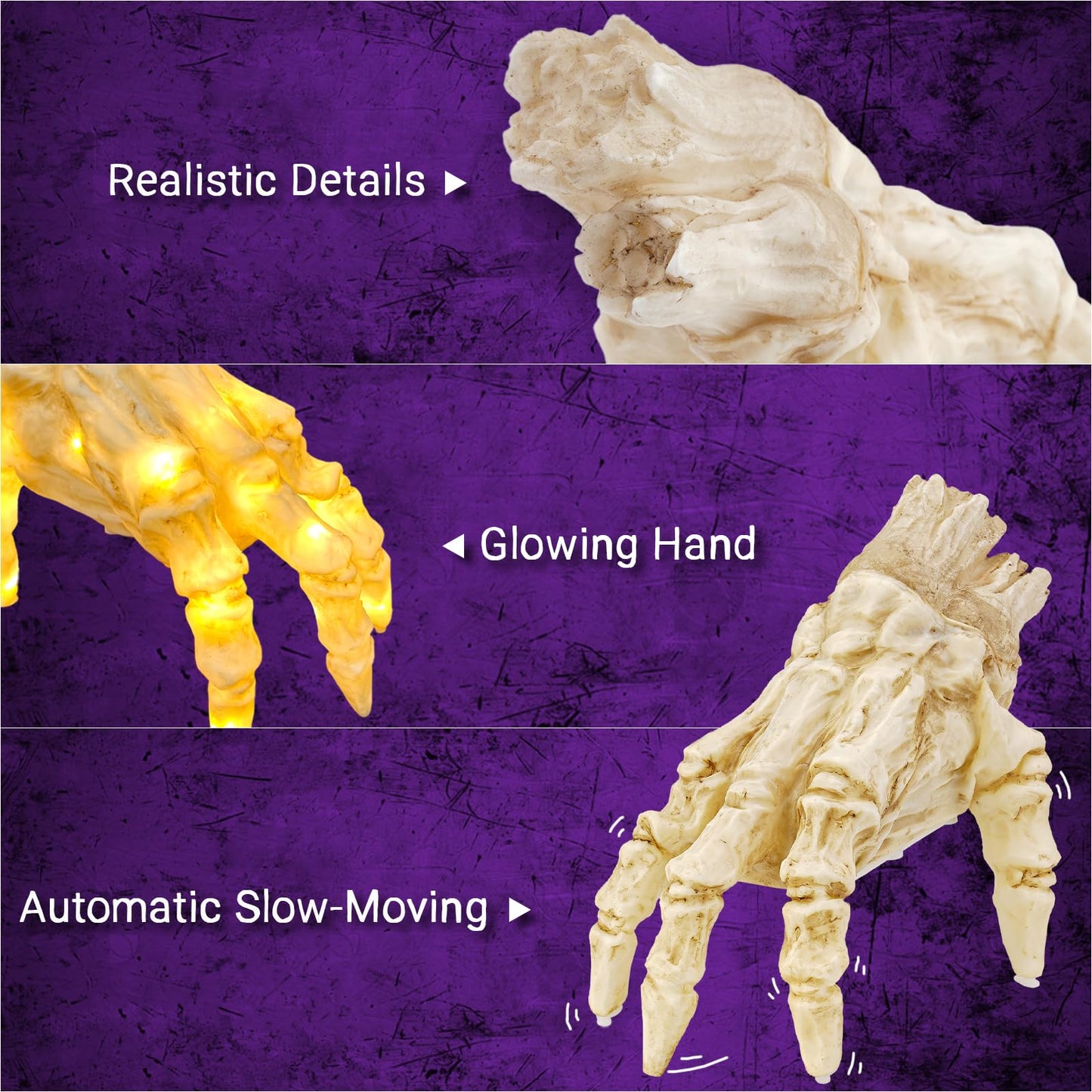 Haunted House Halloween Prop – Luminous Crawling Hand with Scary Sound
