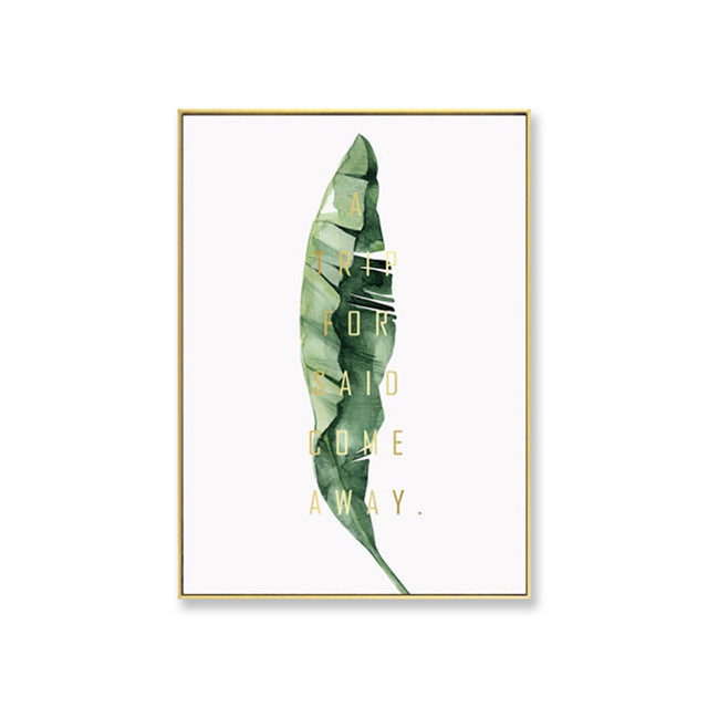 Minimalist Botanical Wall Art Green Plant Canvas | Home Decor Painting for Relaxing Living Spaces