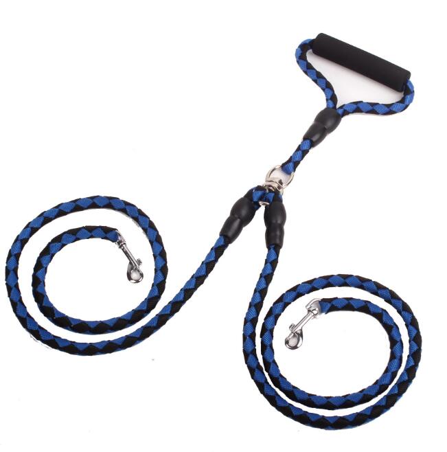 One to Two Dog Leash Double-Ended Rope – Hands-Free Adjustable Walking & Training Collar Lead