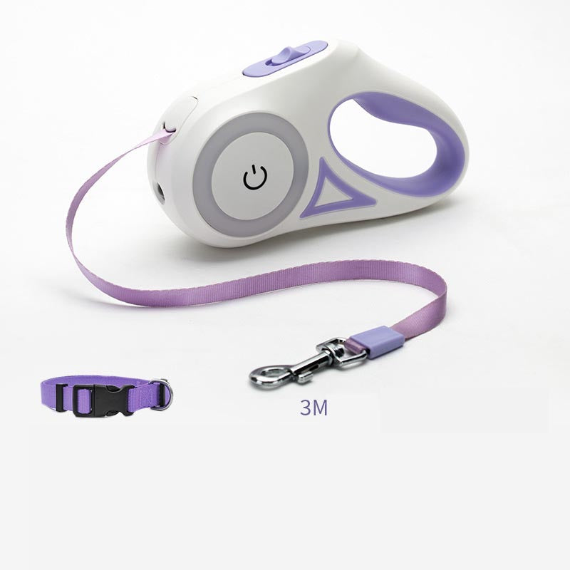 Rechargeable LED Retractable Dog Leash | Safe Night Walking Pet Leash