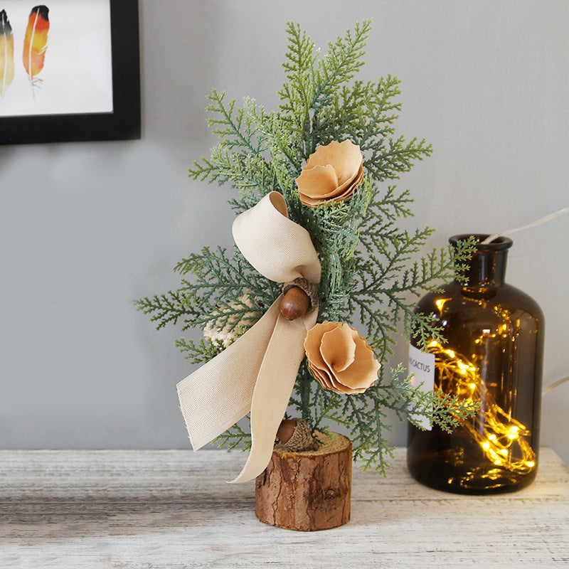 Christmas Wrought Iron Tree Ornaments Holiday Hanging Decorations Small Xmas Tree Decor Set