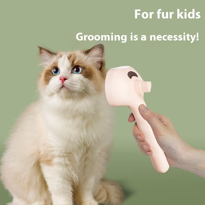 Pet Grooming Comb with Spray – Hair Remover Brush for Dogs & Cats