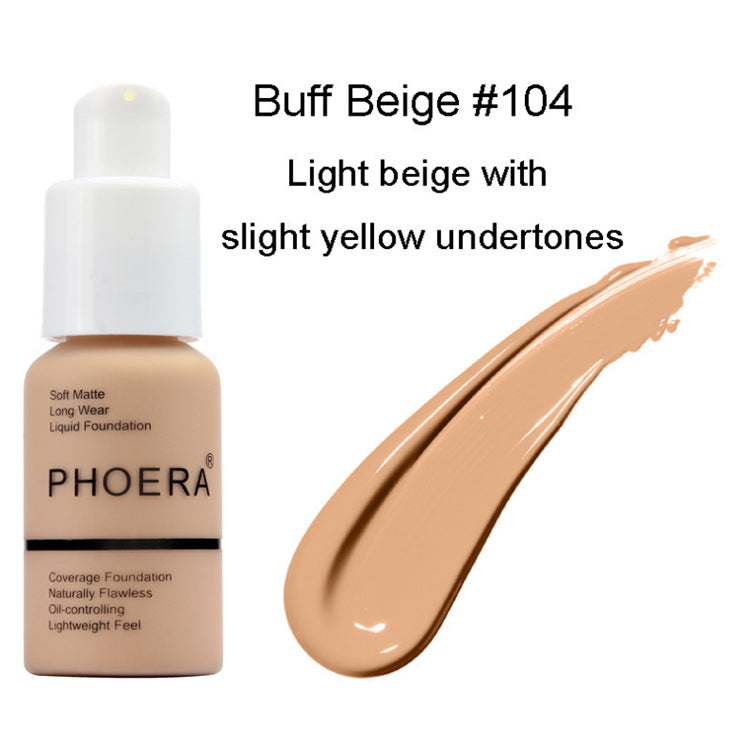 Natural Matte Full Coverage Foundation – Oil Control Concealer Cream for Smooth Skin
