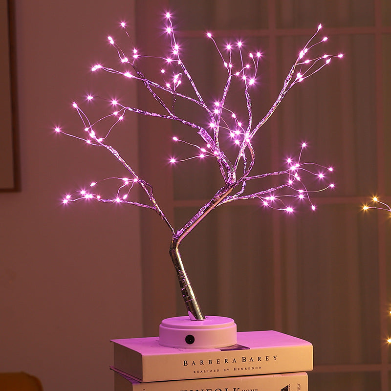 Pearl Star LED Tree Lamp – Touch Switch Night Light for Bedroom, Desk & Aesthetic Room Decor