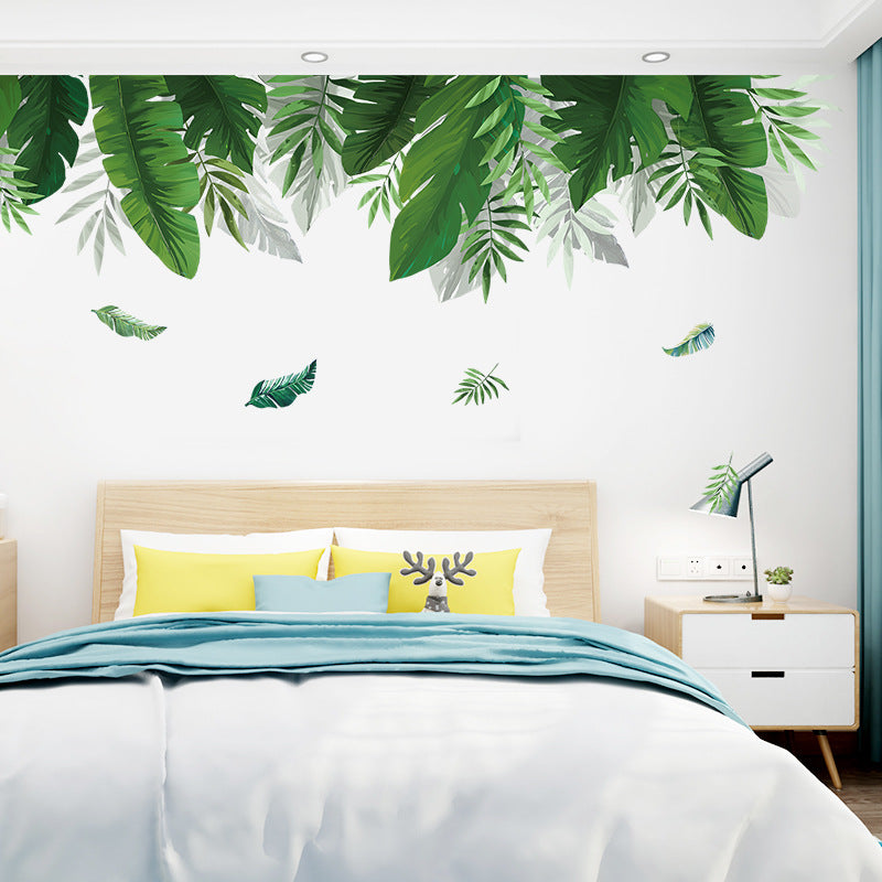 Peel-and-Stick Green Plant Wall Sticker – Nordic Minimalist Home Decoration