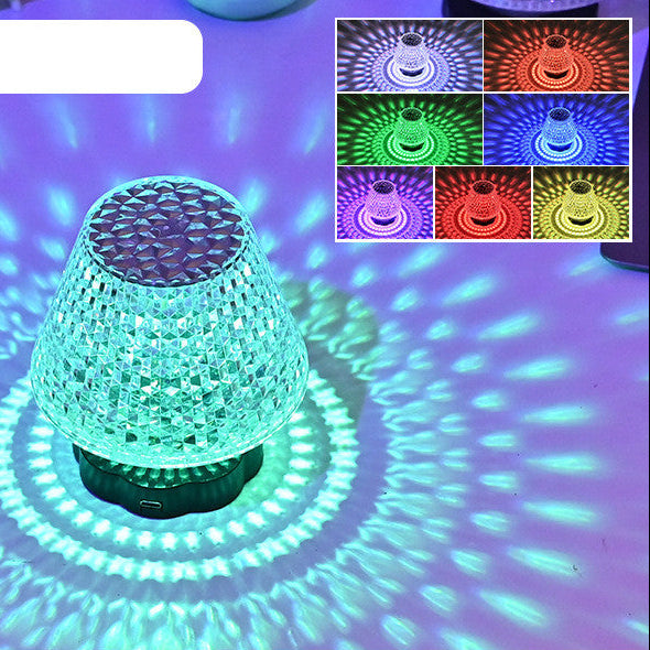 Luxury Touch Control Crystal Lamp – USB Dimmable LED Bedside Light for Home Decor
