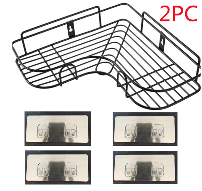Easy Install Corner Shelf Rack – No-Drill Bathroom & Kitchen Wall Storage Organizer