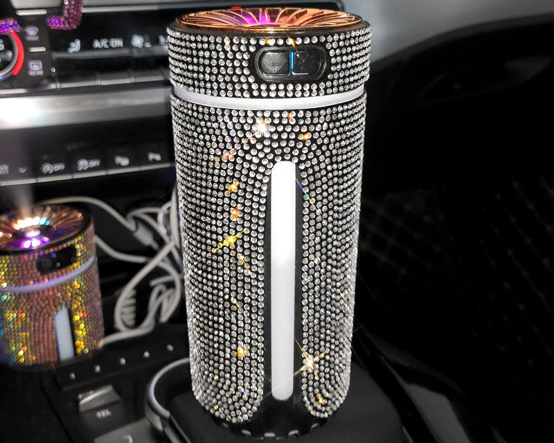 Car Aromatherapy Diffuser LED – Diamond Humidifier Air Freshener for Relaxing Drives