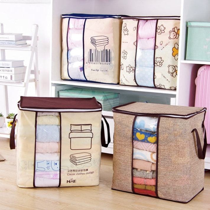 Foldable Closet Storage Box Organizer – Under Bed Clothes & Bedding Space Saver Bag