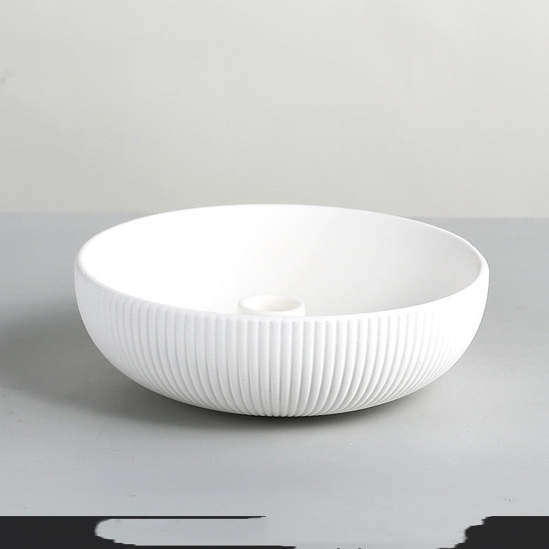 Minimalist Ceramic Candle Tray – Elegant Candle Holder for Modern Home Decor