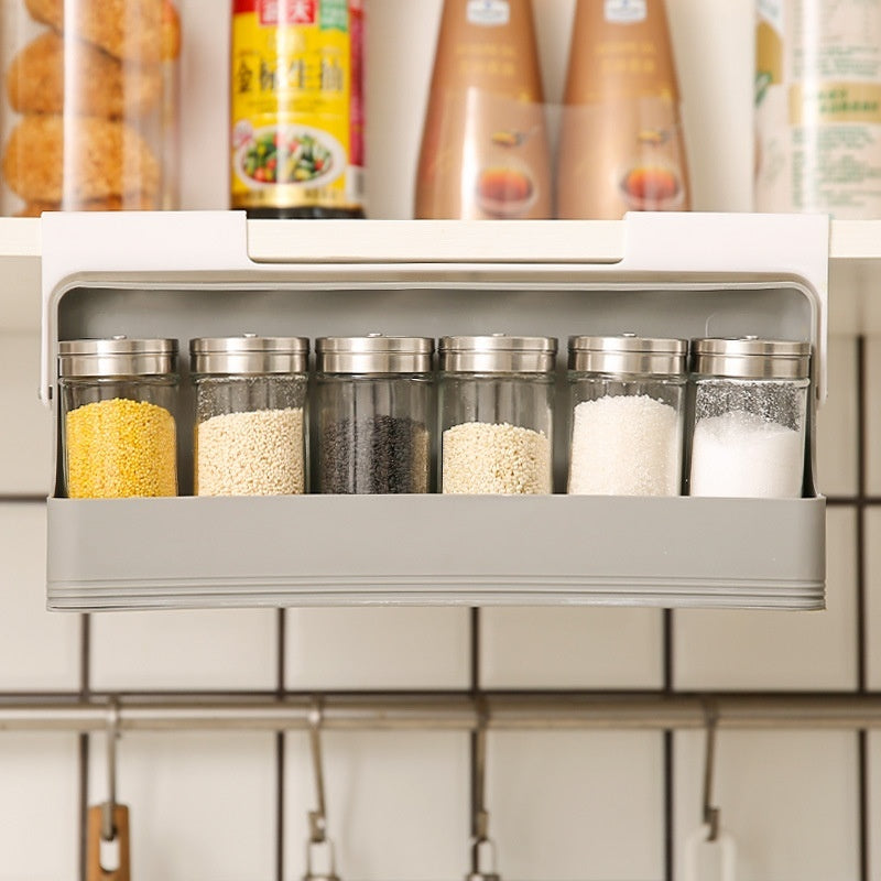 Modern Kitchen Spice Storage Rack – Wall Mounted Punch-Free Seasoning Organizer Shelf