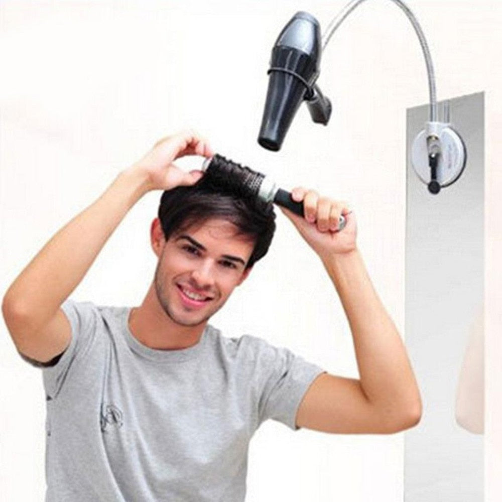 Space-Saving Hair Dryer Holder – 360° Rotating Lazy Stand for Easy Styling