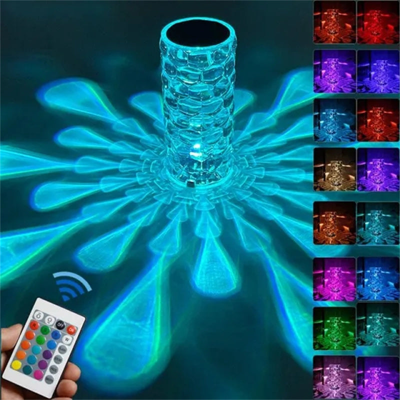 Crystal LED Night Light Diamond Lamp – Rechargeable Touch Table Lamp