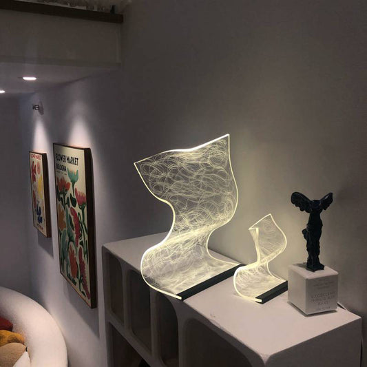 Modern Warm Bedside Lamp – Small Night Light | Cozy Bedroom & Home Decor Lighting