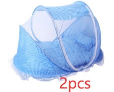 Foldable Infant Baby Bed – Breathable Mosquito Net with Soft Pillow Set