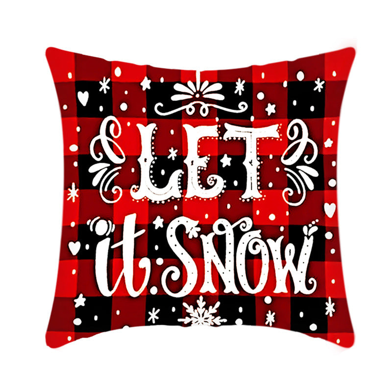 Christmas Decorative Cushion Cover Elk Santa Claus | Festive Sofa Pillow Xmas Home Decor