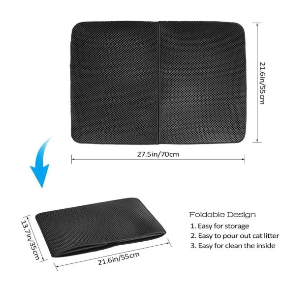 Double Layer Cat Litter Mat – Waterproof Easy Clean Litter Trapper