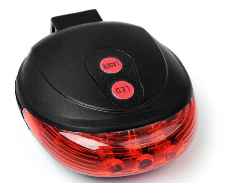 Bike Tail Light 5 LED + 2 Laser – High Visibility Rear Light for Night Cycling Safety