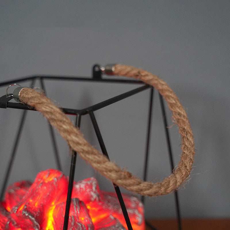 LED Flame Effect Fireplace Light – Portable Home Decor Lamp for Christmas, Halloween & Winter Atmosphere