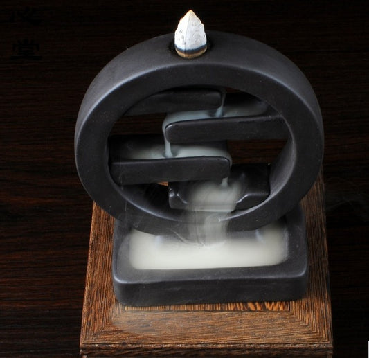 Ceramic Incense Burner Backflow – Square Smoke Waterfall Holder Home Decor