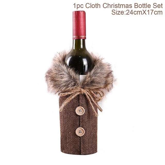 Christmas Wine Bottle Covers for Holiday Cheer