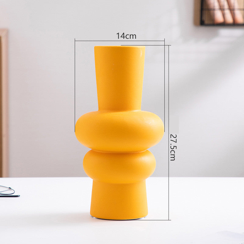 Scandinavian Style Ceramic Vase – Modern Minimalist Flower Decor for Home
