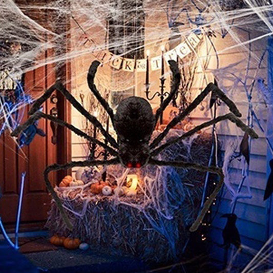 Halloween Giant Spider Ornament – Spooky Haunted House Decor, Indoor Outdoor Prop