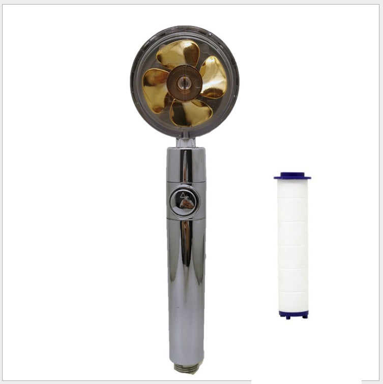 Strong Pressure Shower Head – Turbo Propeller Water Saving Handheld Spray