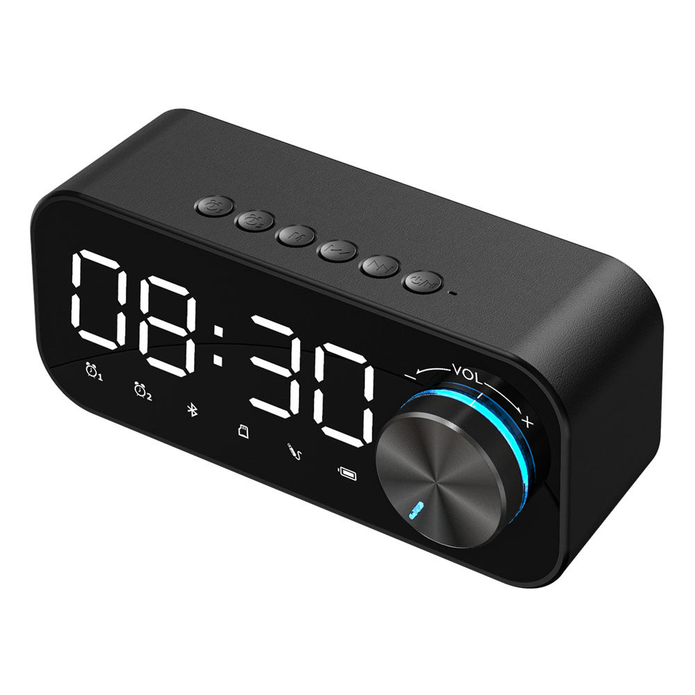 Digital LED Alarm Clock Bluetooth Speaker – Wireless Music Player w/ Subwoofer & Night Table Clock