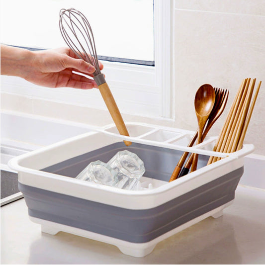 Portable Dish Drainer Rack – Foldable Kitchen Storage for Plates & Tableware