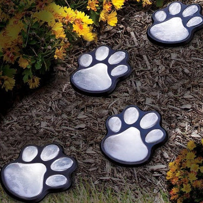 Paw Print Solar Garden Lights LED Outdoor Path Lights – Waterproof Decorative Landscape Lighting