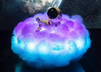 Colorful Clouds LED Lamp – Astronaut Night Light for Bedroom & Playroom