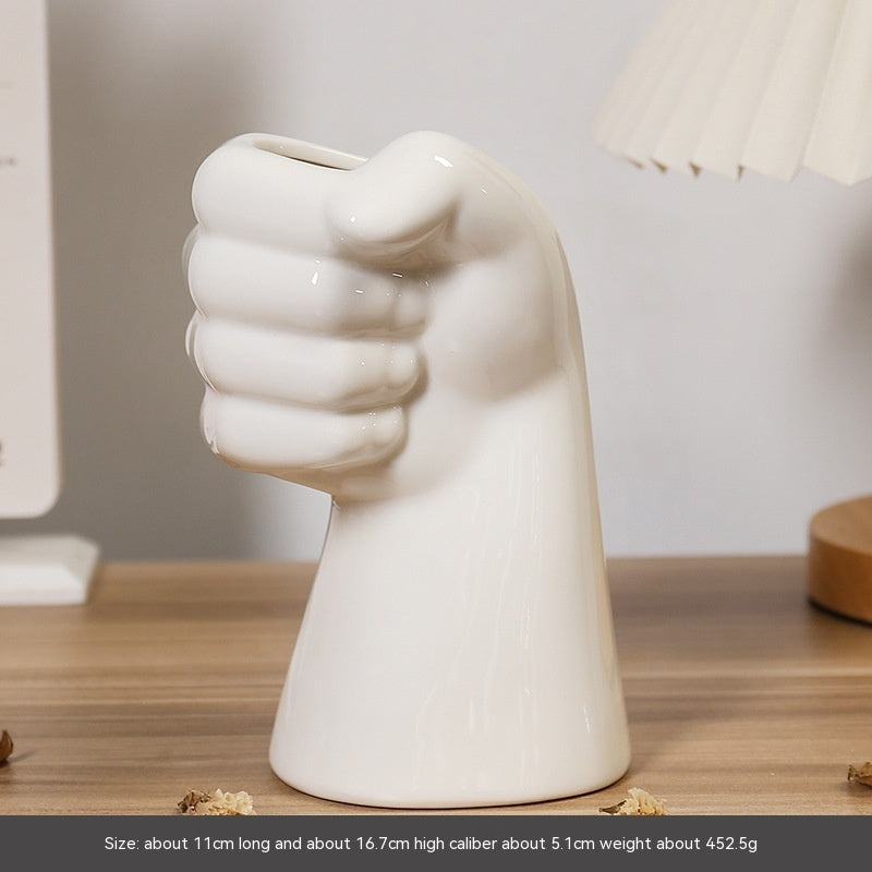 Simple Ceramic Vase – Modern Home Decor Flower Vase for Living Room & Table Centerpiece