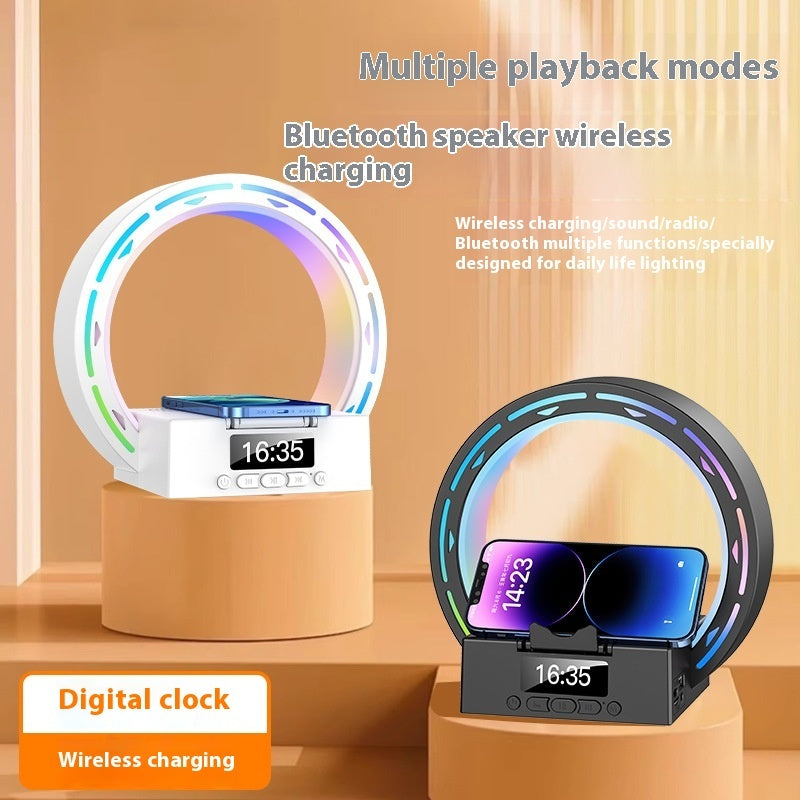 Smart Bedside Light with Speaker – Wireless Charger, Alarm Clock & LED Lamp