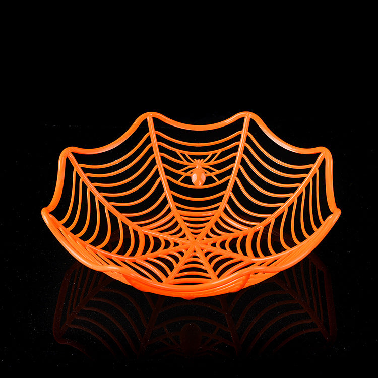 Halloween Spider Web Candy Dish Tray | Fruit Plate Snack Bowl Party Home Decoration