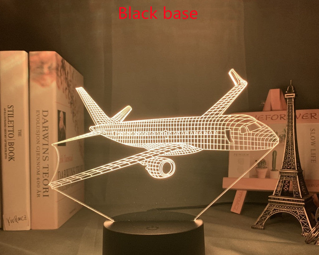 Custom Name LED Night Light – 3D Airplane Lamp for Kids Bedroom