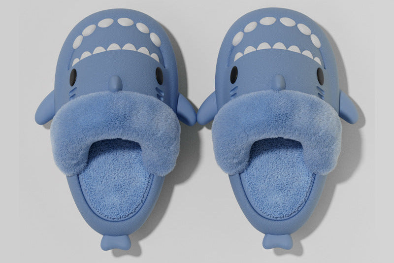 Detachable Warm Shark Slippers – Fuzzy Indoor Shoes for Women