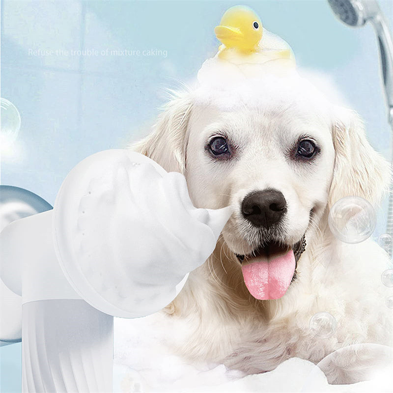 Foaming Dog Shampoo Brush – Electric Pet Bath Scrubber for Cats & Dogs
