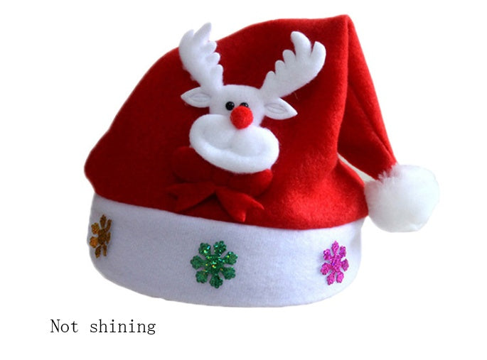 Holiday Christmas LED Hat – Cartoon Non-Woven Glow Headwear
