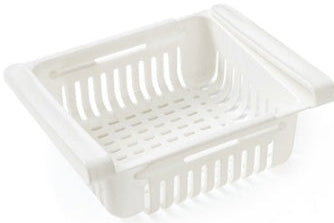 Space-Saving Fridge Storage Rack – Expandable Refrigerator Drawer Organizer Basket