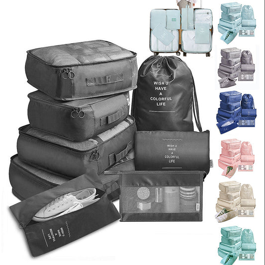Travel Organizer Bag Set 8-Piece – Keep Clothes, Shoes & Underwear Neat