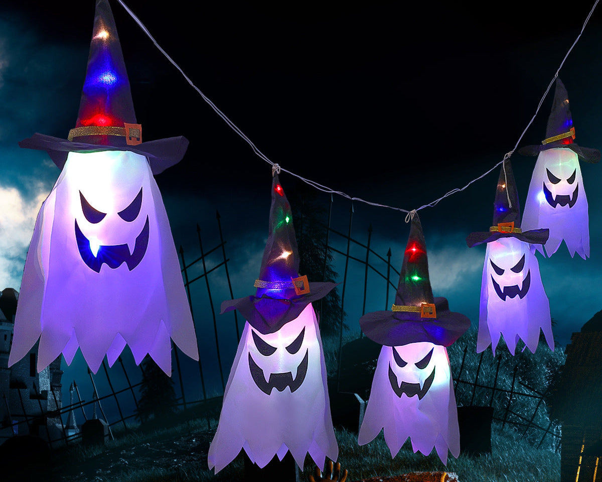Halloween Ghost String Lights Lantern Decoration – Spooky Cloth Art LED