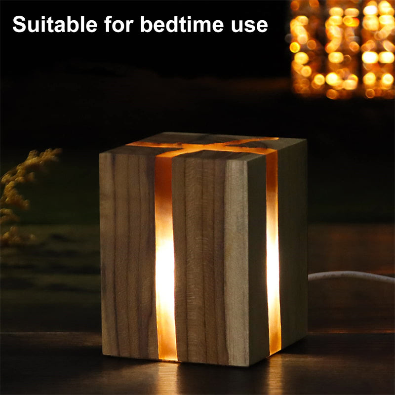 Wooden Bedside LED Lamp – Modern Desk Lamp with USB Charging