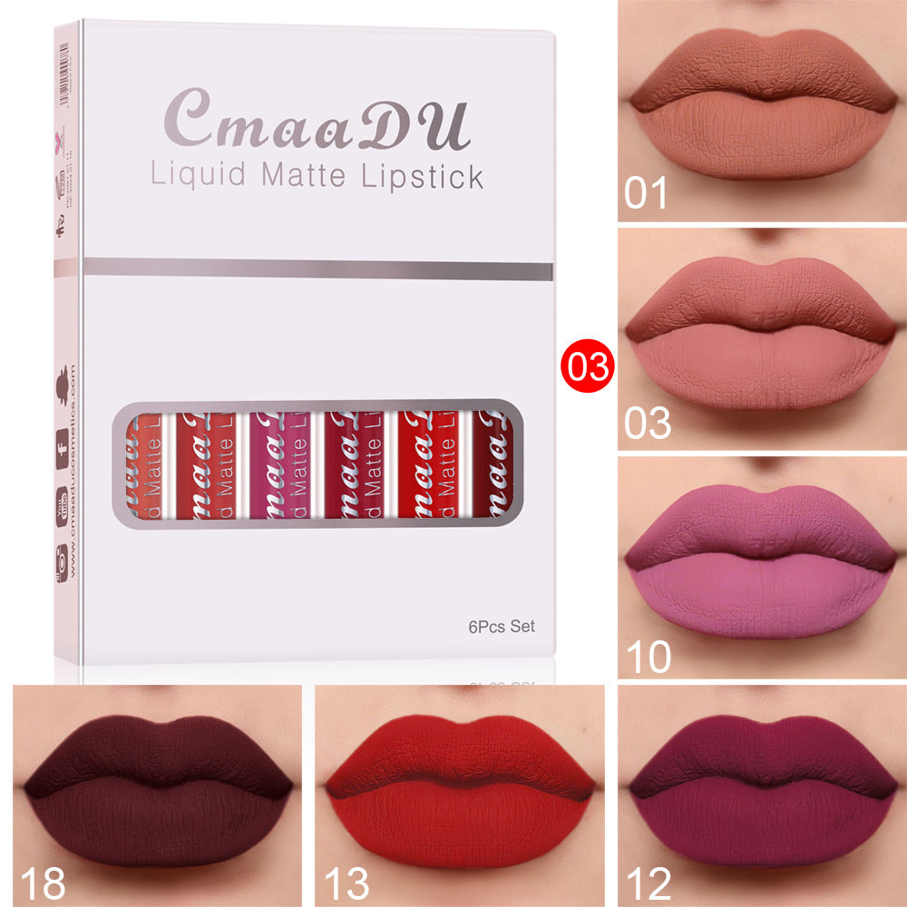 6-Piece Matte Waterproof Lipstick Set – Long Lasting, Transfer-Proof Lip Gloss Kit for All-Day Wear