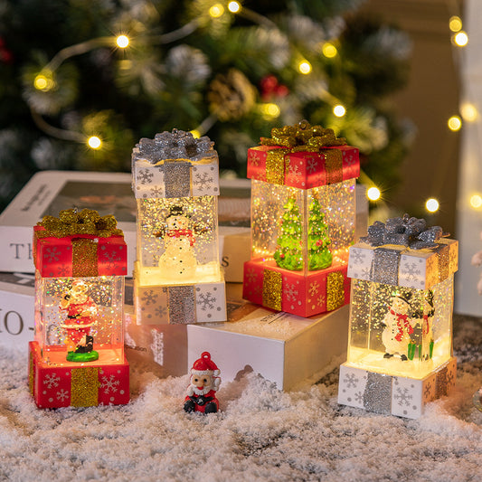 Christmas Crystal Ball Gift Box Lights – LED Holiday Decoration for Home & Party Decor