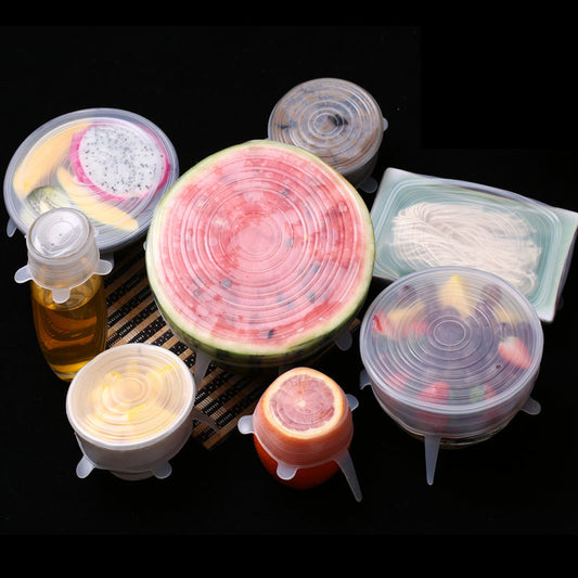 Food Silicone Cover Set – 6PCS Reusable Stretch Lids for Kitchen & Meal Prep